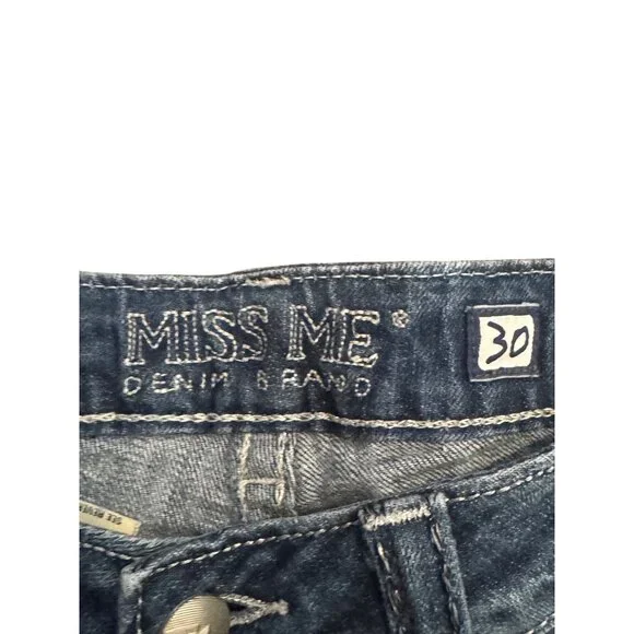 Miss Me Womens Size 30 Straight Leg Jeans Distressed Denim Medium Wash JE1044TX - Picture 4 of 7